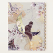 Floral Moon Cat Butterflies waterverf paars Planner (Achterkant)