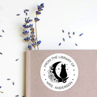 Floral Moon Kat Boek Bibliotheek Leraar