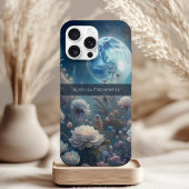 Floral Moon Magic Design met aangepaste naam Case-Mate iPhone Case