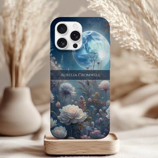 Floral Moon Magic Design met aangepaste naam Case-Mate iPhone Case