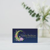 Floral Moon Ornament Visitekaartje (Staand voorkant)