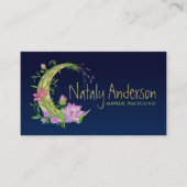 Floral Moon Ornament Visitekaartje (Voorkant)