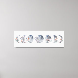 Floral Moon Phase Canvas