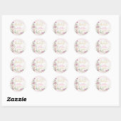 Floral Moon Pink Baby shower Dank u Ronde Sticker (Vel)