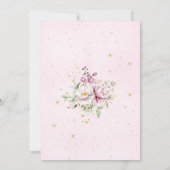 Floral Moon Pink Baby shower Sla de datumkaart op Kaart (Achterkant)