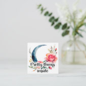 Floral Moon Pretty Things Inside Small Business Informatiekaartje (Staand voorkant)