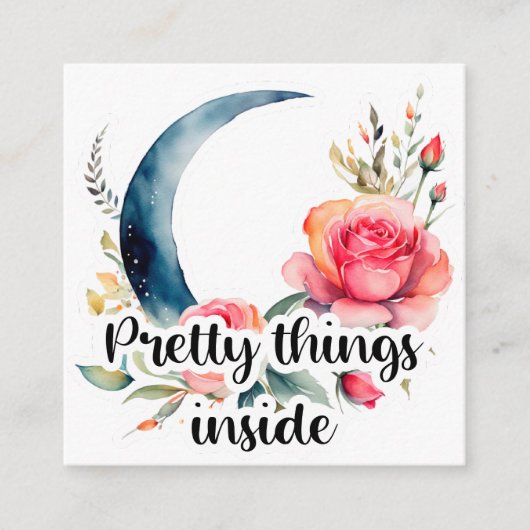 Floral Moon Pretty Things Inside Small Business Informatiekaartje (Voorkant)
