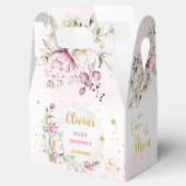 Floral Moon roze Baby shower Bedankdoosjes (Geopend)