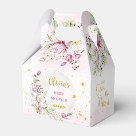 Floral Moon roze Baby shower Bedankdoosjes