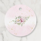 Floral Moon roze Baby shower Bedankjes Labels (Achterkant)