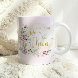 Floral Moon roze Baby shower Koffiemok
