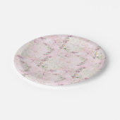 Floral Moon roze Baby shower Papieren Bordje (Gekanteld)