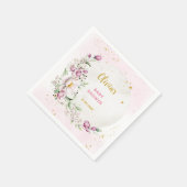 Floral Moon roze Baby shower Servet (Hoek)