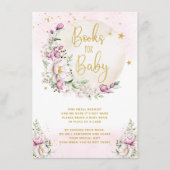 Floral Moon Roze Boeken voor Baby Informatiekaartje (Voorkant)