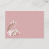 Floral Moon Star Quinceañera QR Code Gift Registry Informatiekaartje (Achterkant)