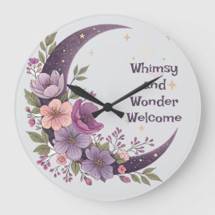 Floral Moon Wall Clock Grote Klok