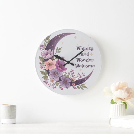 Floral Moon Wall Clock Grote Klok (Huis)