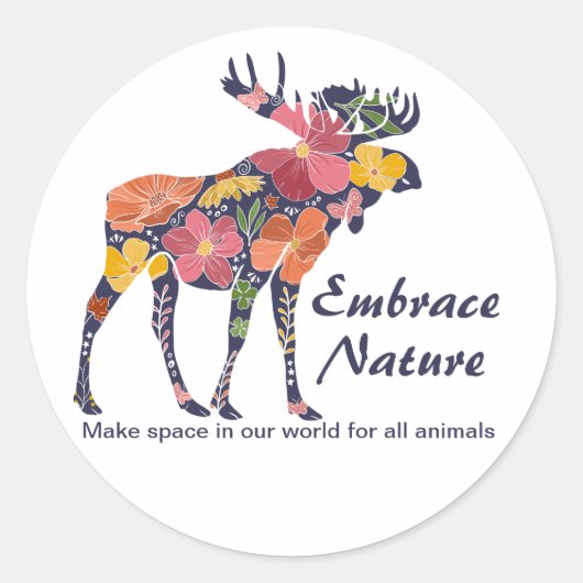 Floral Moose Natuur Stickers (Voorkant)