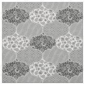 Floral Moroccan Pattern Black en Grey Stof (Swatch)