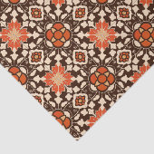 Floral Moroccan Tegel, Brown, Rust en Beige Tissuepapier (Detail)