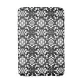 Floral Moroccan Tile, Black and White Badmat (Voorkant Verticaal)