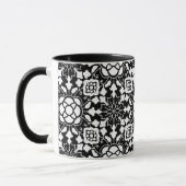 Floral Moroccan Tile, Black and White Mok (Links)