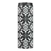 Floral Moroccan Tile, Black and White Thermosbeker (Achterkant)