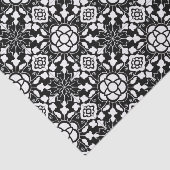 Floral Moroccan Tile, Black and White Tissuepapier (Detail)