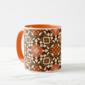 Floral Moroccan Tile, Brown, Rust and Beige Mok (Voorkant links)