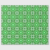 Floral Moroccan Tile, Emerald en Lime Green Cadeaupapier (Vlak)
