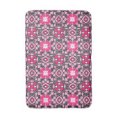 Floral Moroccan Tile, Fuchsia Pink & Grey / Grey Badmat (Voorkant Verticaal)