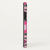 Floral Moroccan Tile, Fuchsia Pink & Grey / Grey Case-Mate iPhone Case (Achterkant/rechts)