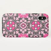 Floral Moroccan Tile, Fuchsia Pink & Grey / Grey Case-Mate iPhone Case (Achterkant (horizontaal))