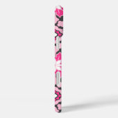 Floral Moroccan Tile, Fuchsia Pink & Grey / Grey Case-Mate iPhone Case (Achterkant / Rechts)