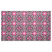 Floral Moroccan Tile, Fuchsia Pink & Grey / Grey Stof (Fat Quarter)