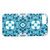 Floral Moroccan Tile, Indigo, Sky Blue en White Case-Mate iPhone Case (Achterkant (Horizontaal))