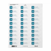 Floral Moroccan Tile, Indigo, Sky Blue en White Etiket (Full Sheet)