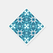 Floral Moroccan Tile, Indigo, Sky Blue en White Servetten (Hoek)