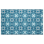 Floral Moroccan Tile, Indigo, Sky Blue en White Stof (Fat Quarter)