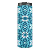 Floral Moroccan Tile, Indigo, Sky Blue en White Thermosbeker (Achterkant)