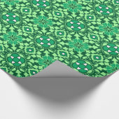 Floral Moroccan Tile, Light and Dark Jade Green Cadeaupapier (Hoek)