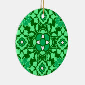 Floral Moroccan Tile, Light and Dark Jade Green Keramisch Ornament (Rechts)