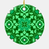 Floral Moroccan Tile, Light and Dark Jade Green Keramisch Ornament (Achterkant)