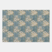 Floral Morris Blue Brown  Flowers Patronen Inpakpapier Vel (Voorkant 3)