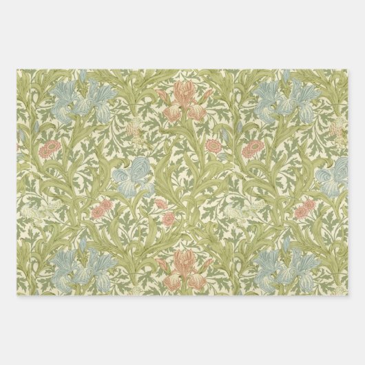  Floral Morris Pattern Compton Iris Flower Inpakpapier Vel (Voorkant 2)