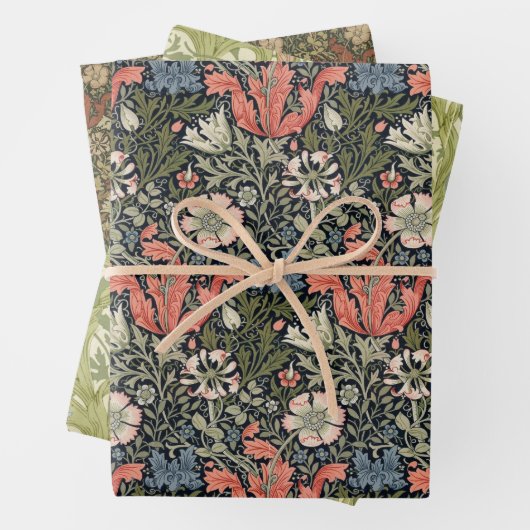  Floral Morris Pattern Compton Iris Flower Inpakpapier Vel (In situ)