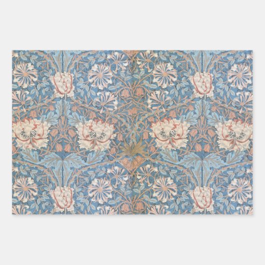  Floral Morris Pattern Honeysuckle Flowers Inpakpapier Vel (Voorkant)