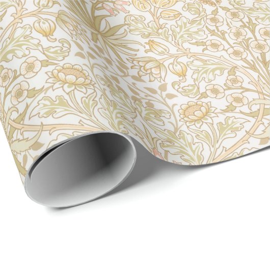  Floral Morris Pattern Hyacint Neutrals Cadeaupapier (Rol Hoek)