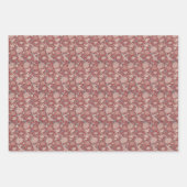 Floral  Morris Pattern Red Flowers Blue Inpakpapier Vel (Voorkant 3)