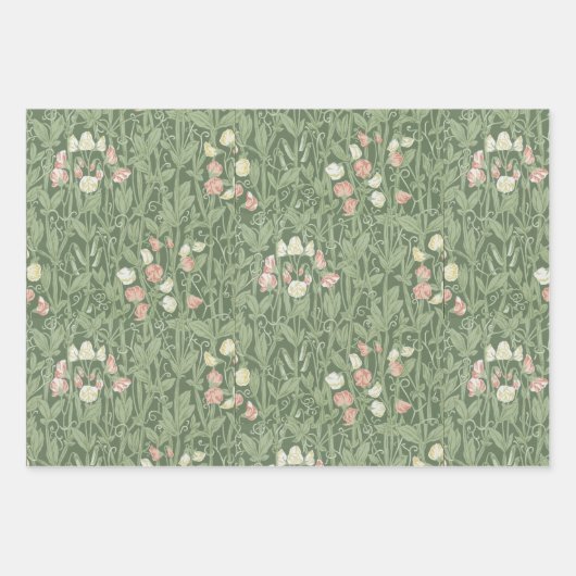 Floral Morris Pattern  Sweet Pea Clover Inpakpapier Vel (Voorkant 2)